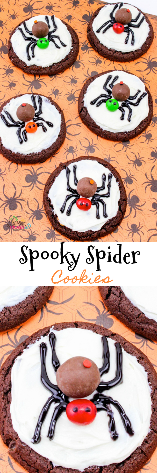 There's nothing spooky about these spider cookies but they go together perfectly with the Spider Web Cupcakes recipe that we just shared.
