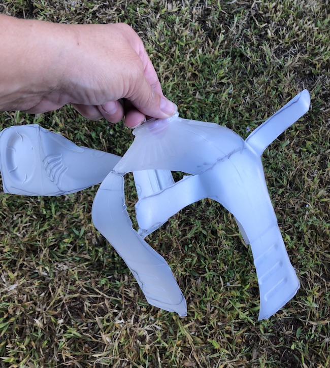 I can use the Milk Jug Angel on my table as a decoration on top of a flameless candle and the light shines through or as a tree top decoration.