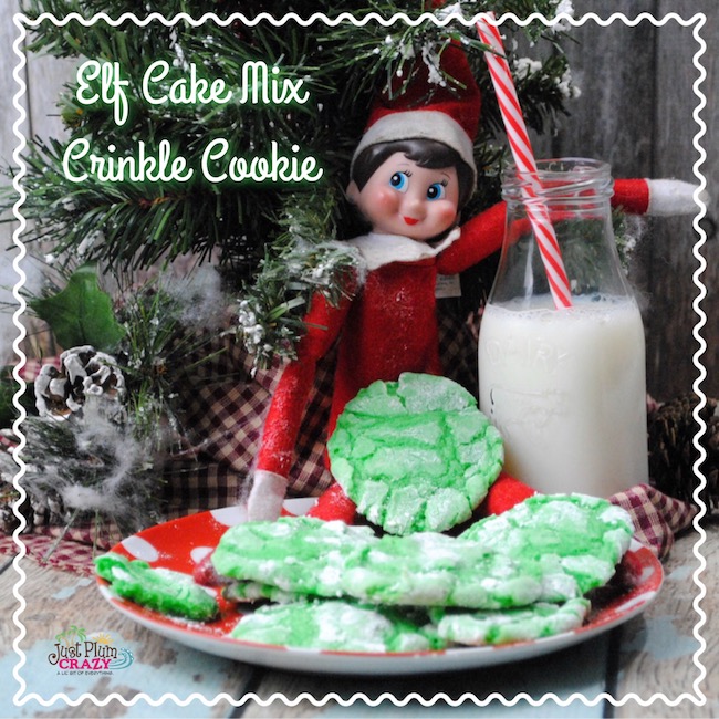 We are almost finished with our Elf on the Shelf recipes with our Elf Cake Mix Crinkle Cookie recipe. We will be having one more recipe coming up.