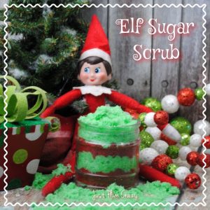 Lets do something a little different than drinks. How about an Elf on the Shelf Sugar Scrub DIY! It's easy to do and makes a great gift. 