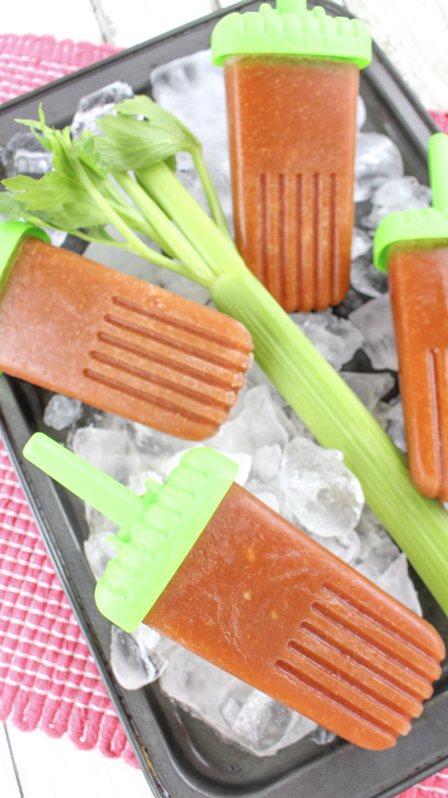 Seeing as today is National Bloody Mary Day, I thought it fitting to bring you a Boozy Bloody Mary Ice Pops recipe. If it's too cold where you are, you can always stay inside and eat them or save the recipe for summer.