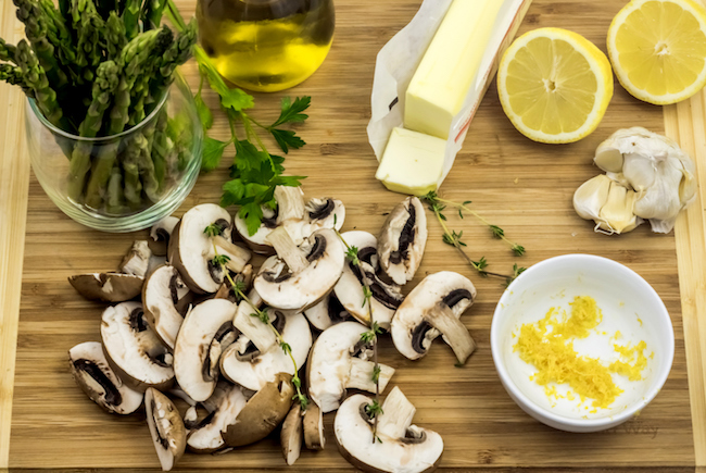 Gluten Free Skillet Mushroom and Asparagus Recipe | Just Plum Crazy