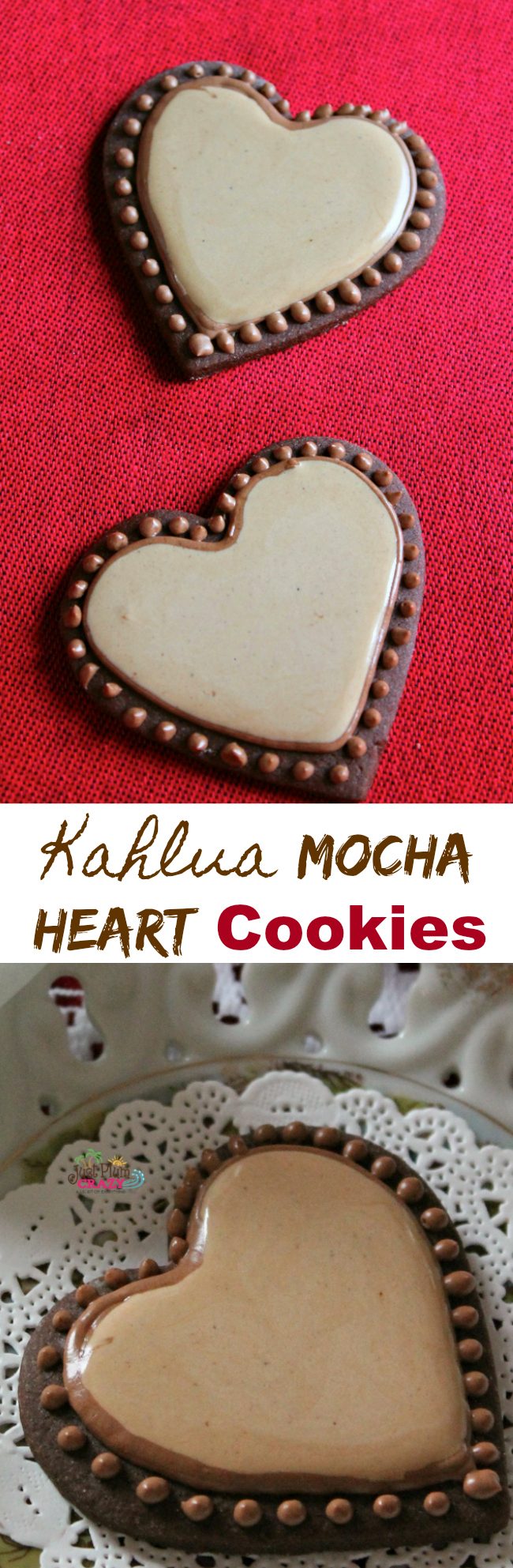 Coffee liqueur icing adds a unique flair to these adult Valentine’s Day cookies. The rich flavor and classy appearance will be appreciated – and so will your efforts with these Kahlua Mocha Heart Cookies recipe.