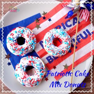 Another one of family favorite recipes that not only tastes good but is easily made with a cake mix. The 4th of July Cake Mix Donuts Recipe is fun and perfect for any patriotic party including picnics.