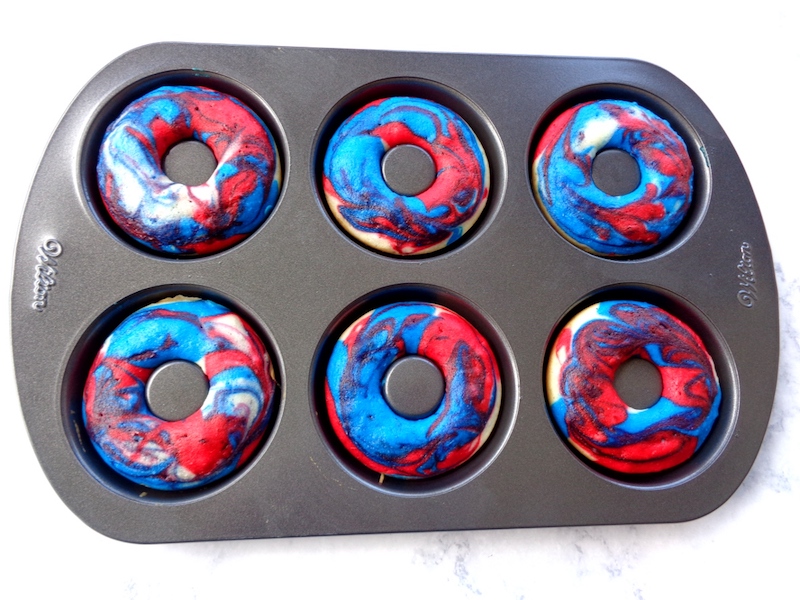 After baking donuts in oven.