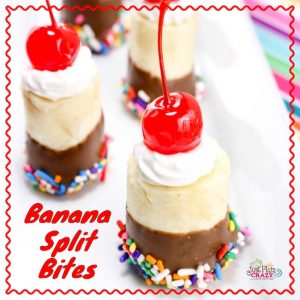 I love bite size holiday foods. The Banana Split Bites Recipe is perfect for a last minute treat for the 4th of July or any holiday for that matter.