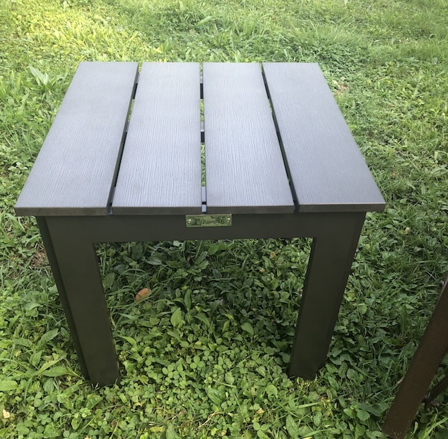 The Abba Patio Recycled Wood Plastic Composite End Table is more favorable and healthy for the environment and is made from composite wood plastic.  
