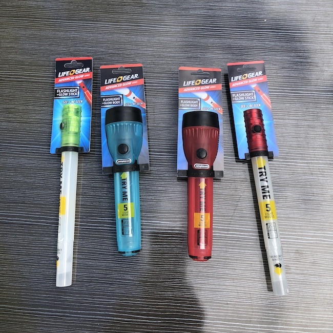 The Life Gear Safety Flashlights come in a variety of colors and shapes. Each one has 5 different modes and will keep kids safe while trick or treating.
