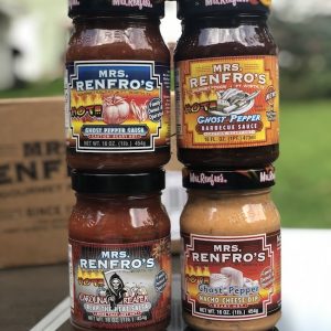 Mrs. Renfro's Ghost Pepper Salsa is made with the hottest pepper in the world...the Habanero Pepper. It's HOT but it will have you coming back for more.