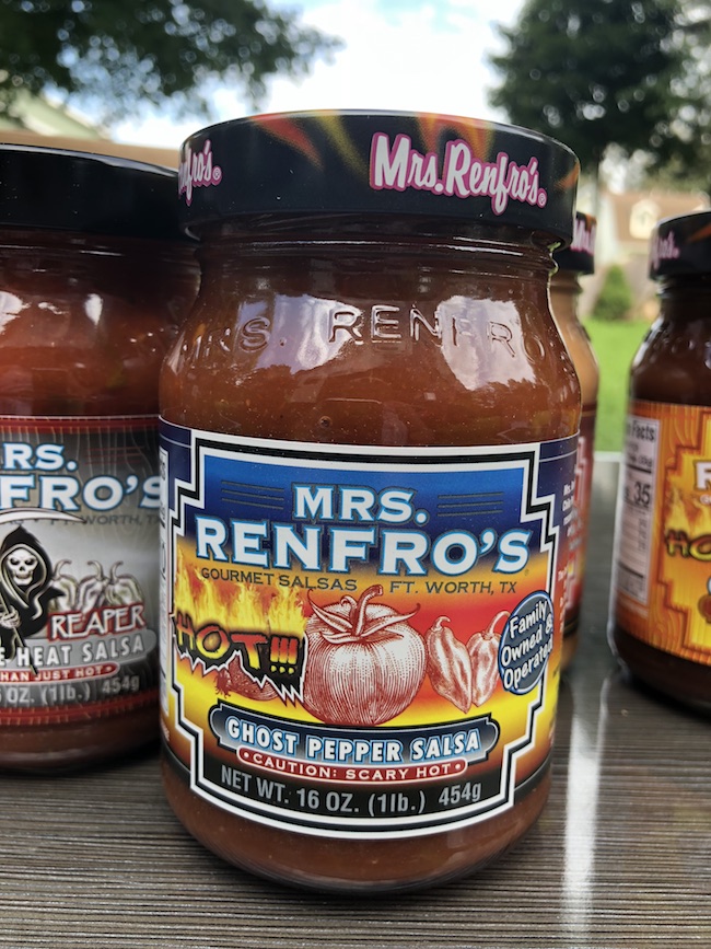 Mrs. Renfro's Ghost Pepper Salsa is made with the hottest pepper in the world...the Habanero Pepper. It's HOT but it will have you coming back for more.