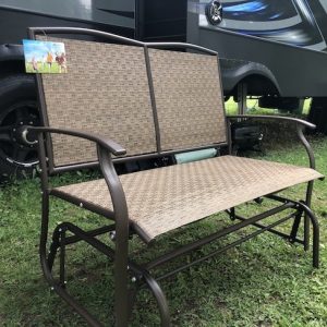 The Naturefun Patio Glider Loveseat is easily put together. The Rattan fabric is hard wearing, tear and crack resistant and is ventilated for comfort.