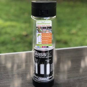 The Glasstic Best Shatterproof Glass Water Bottle is pure glass inside that has a protective outer shell that is uniquely shatterproof and customizable. Ad