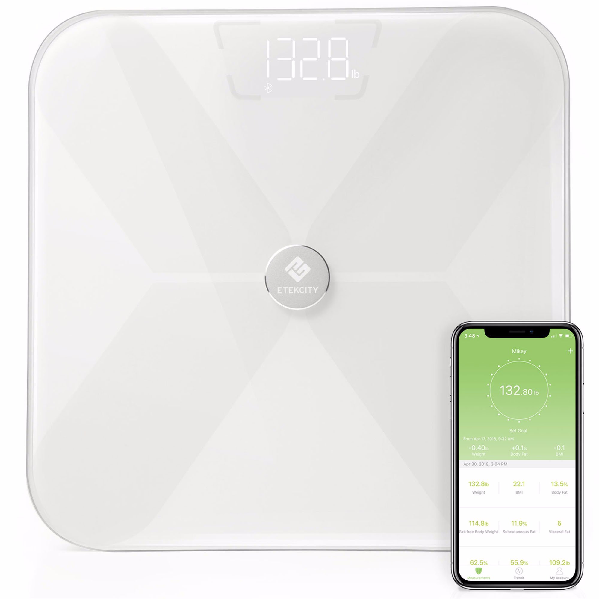 Etekcity Body Fat Scale, Digital Smart Bathroom Scale for weight body fat,  BMI and Weight Loss, Sync 13 Data with Other Fitness Apps, 400 lbs