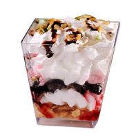 Tosnail 6.5 Oz Capacity Square Clear Plastic Dessert Tumbler Cups - 40 Pack