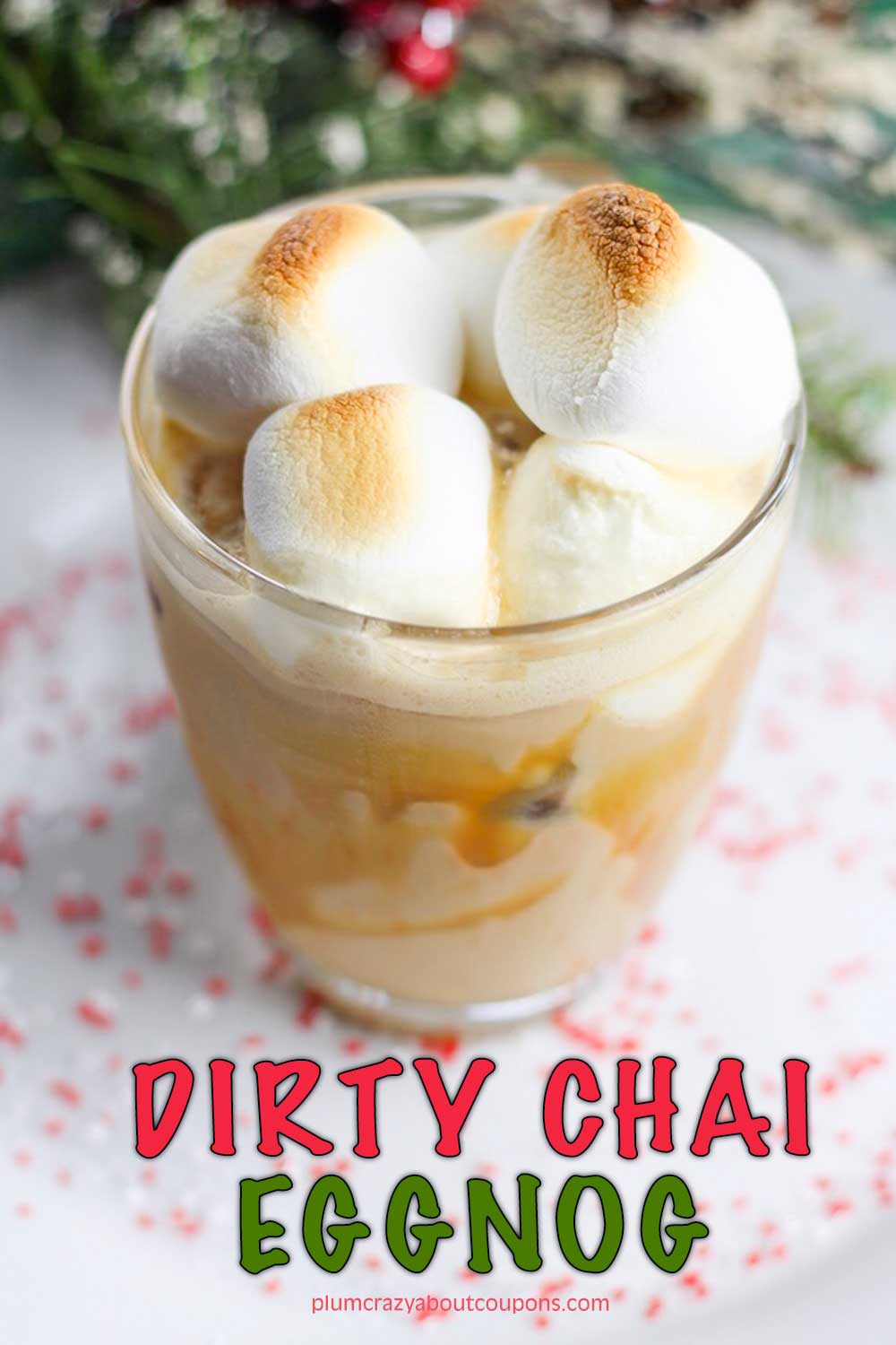 Dirty Chai Eggnog with Marshmallows